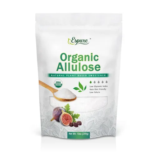 Espure Alulosa orgánica – USDA certificada orgánica, reemplazo de azúcar bajo en calorías, sin OMG, vegano, sin gluten; 10 onzas