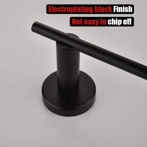 Miniatura 9 de JQK Toallero de mano negro, anillo de toalla de acero inoxidable para baño, soporte para collar de 9 pulgadas, soporte de pared negro mate, mano