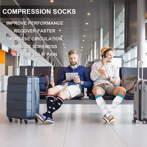 Miniatura 3 de SunFeeling - Calcetines de compresión para mujeres y hombres, 6 pares, brinda soporte a enfermeras, al correr, practicar atletismo y deportes
