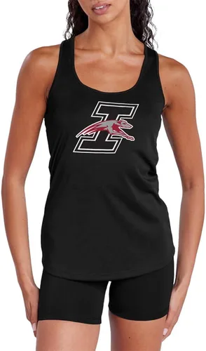 Miniatura 39 de Camiseta deportiva sin mangas oficial de NCAA Collegiate para mujer, con espalda cruzada, colección con logotipo primario