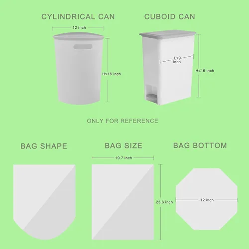 Miniatura 7 de Inwaysin - Bolsas de basura pequeñas, bolsas de basura pequeñas de 4 a 6 galones biodegradables para latas gruesas, tamaño expandido, color blanco