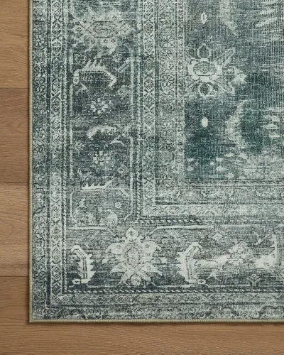 Miniatura 9 de Loloi Magnolia Home de Joanna Gaines, Colección Banks BAN-03 Azul/Laguna, 2 pies 3 pulgadas x 3 pies 9 pulgadas, altura de pelo de.13 pulgadas