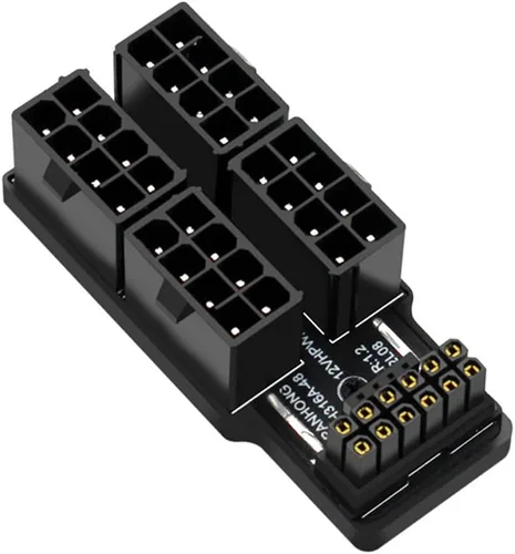 Adaptador modular de alimentación 12VHPWR ATX3.0 PCI-E 5.0 a cuatro ATX 8P en ángulo hacia abajo de 90 grados para tarjeta gráfica 4080 5090TI 16Pin