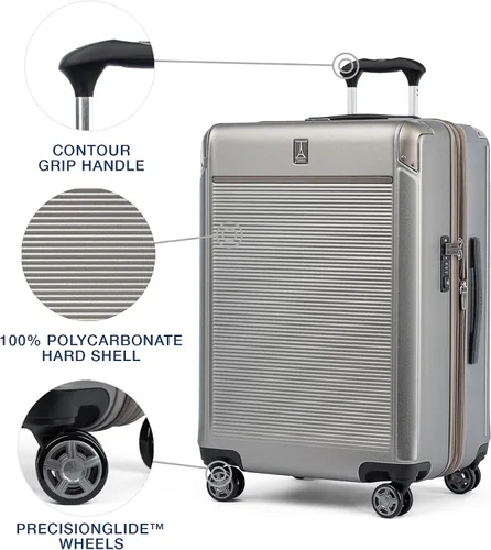 Miniatura 3 de Travelpro Platinum Elite Hardside - Maleta de policarbonato con cierre TSA, Metálico (Metallic Sand), Platinum Elite Hardside - Maleta