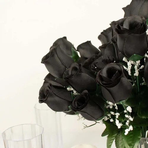 Miniatura 7 de Efavormart 12 arbustos Ramos de capullos de rosas artificiales de seda de primera calidad