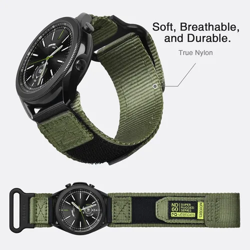 Miniatura 4 de Nereides Correa de reloj de nailon de 0.866 in compatible con Garmin Vivoactive 4/Forerunner 255 265 570/Venu 4 3 2, compatible con Amazfit GTR 4 3