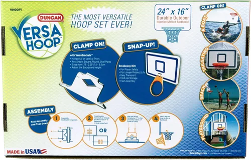Miniatura 16 de Duncan Toys VersaHoop - Kit de aro XL de minibasket para uso en interior/exterior, aro de gran tamaño, pelota duradera, gancho de puerta, juego