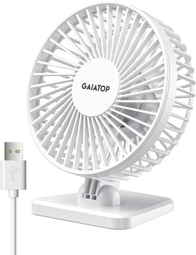 Miniatura 9 de Gaiatop - Ventilador de escritorio USB, pequeño pero potente, personal, portátil, silencioso, de 3 velocidades, ajustable, mini ventilador de mesa