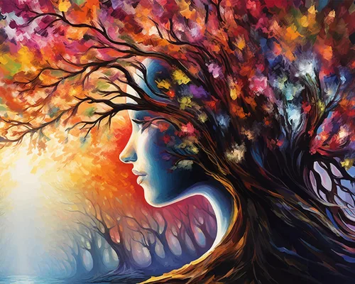 Miniatura 7 de TUMOVO Pintura por números para adultos principiantes, kits de pintura por números, pintura de bosque de otoño por números, pintura abstracta