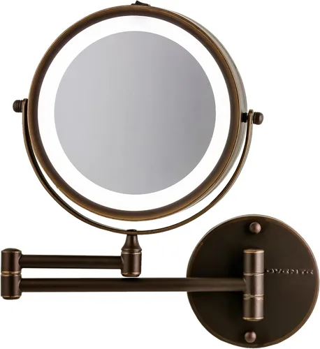 Miniatura 11 de OVENTE Espejo de maquillaje iluminado para montaje en la pared, espejo de tocador de doble cara de 7 pulgadas con aumento 1X/7X para baño con luces