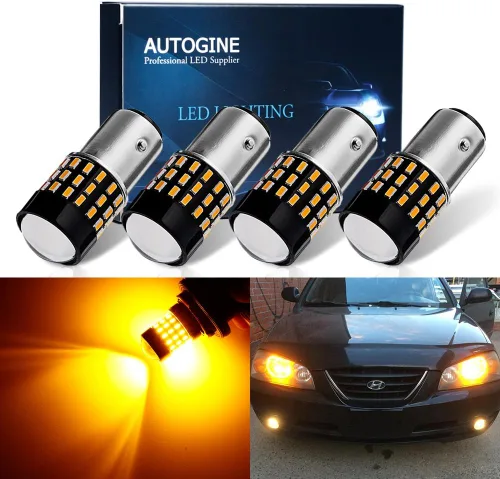 AUTOGINE 4 bombillas LED BAY15D de 900 lúmenes superbrillantes 9-30V 1157 2057 2357 7528 BAY15D 3014 54-EX Chipsets con proyector para luces