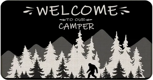 Miniatura 14 de Tapete divertido para puerta de campista de 17 x 30 pulgadas, regalos de campamento para hombres y mujeres, alfombras de campista
