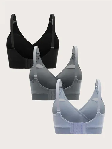 Miniatura 2 de Milumia Bralettes de lactancia con relleno de 3 piezas para mujer