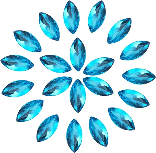 Miniatura 7 de Diamantes de imitación grandes de cristal de 0.512 x 1.063 in, piedras preciosas en forma de ojo de caballo para manualidades, fabricación de joyas