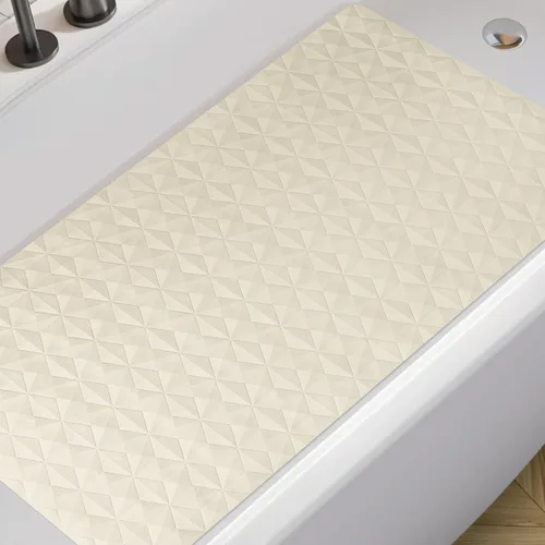 Miniatura 9 de Tapete antideslizante para bañera y ducha, tapete de goma natural con 241 ventosas, tapete de seguridad suave para baño, patrón único de diamante