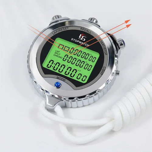 Miniatura 8 de Temporizador deportivo profesional digital con alarma de calendario, temporizador multimano para correr