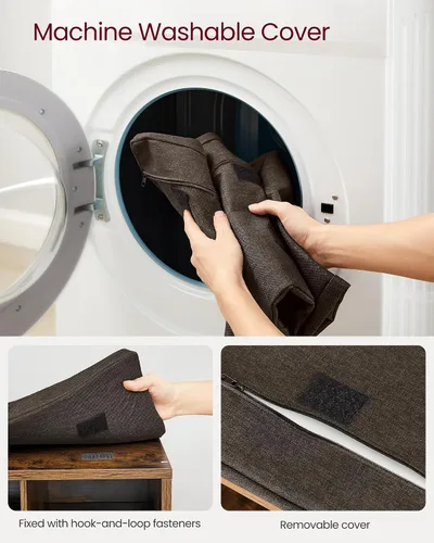 Miniatura 9 de VASAGLE - Colección CUSTOS - Banco para guardar zapatos, banco de almacenamiento con asiento acolchado, banco para recibidor con 15 compartimentos