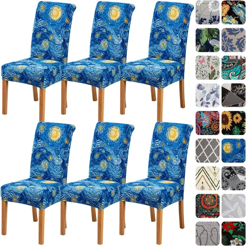 Miniatura 43 de HZDHCLH Juego de 6 fundas grises para sillas Parsons de elastano para comedor, fundas elásticas de elastano para sillas Parsons, fundas de asiento