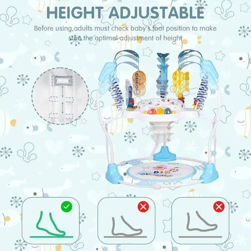 Miniatura 6 de Centro de Actividad para Bebé, Saltador de Bebé 3 en 1, Centro de Actividad Infantil con Asiento Giratório 360°, Música, Luces, 3 Alturas