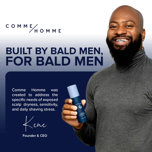 Miniatura 7 de Comme Homme Hidratante calmante para el cuero cabelludo para hombres calvos Hidrata, suaviza y ralentiza el nuevo crecimiento con aloe