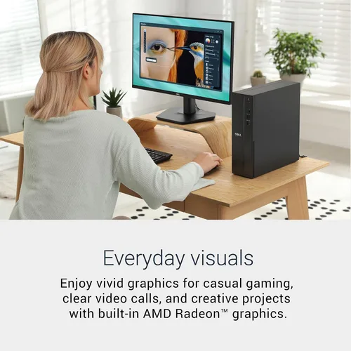 Miniatura 3 de Dell Escritorio AMD Slim DS1265 - Procesador AMD Ryzen™ 5 150, AMD Radeon™ 660M, memoria DDR5 de 16 GB de 4800 MT/s, SSD M.2 de 512 GB, teclado