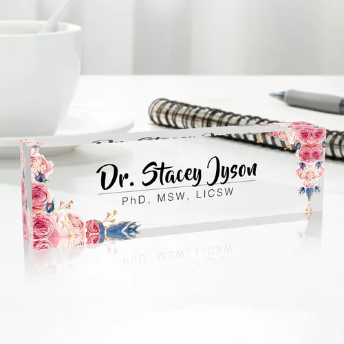 Placa de nombre personalizada para escritorio de oficina, placa de nombre personalizada para escritorio, regalo de oficina ideal para escritorio de