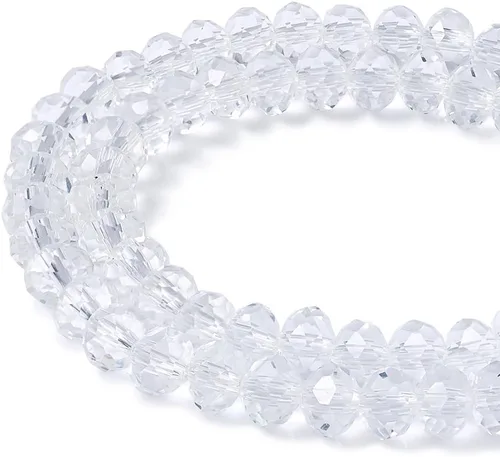 Miniatura 19 de Craftdady 10 hebras de cuentas de cristal galvanizado facetado de 0.157 pulgadas (0.157 in) chapadas en perlas brillantes pequeñas cuentas