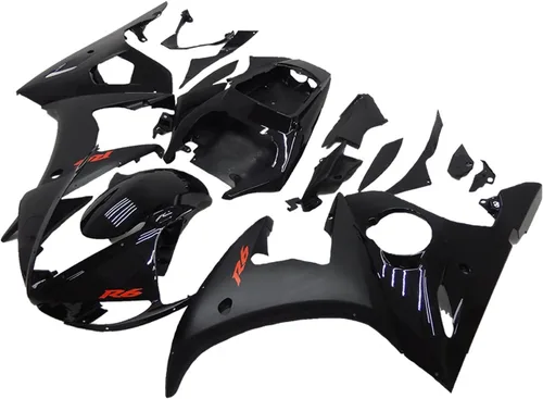 Carenado para Yamaha YZF R6 2003-2005 y YZF R6S 2006-2009 (01 negro mate brillante)