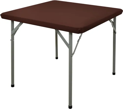 Miniatura 20 de Mantel Cuadrado Elástico Ajustable, Cubierta de Mesa de Poliéster Resistente al Viento, Mantel Resistente a Rayones y Lavable para Mesas Plegables
