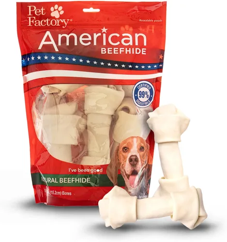 Pet Factory American Beefhide - Golosinas masticables para perros de 6 a 7 pulgadas, sabor natural, 10 unidades/1 paquete