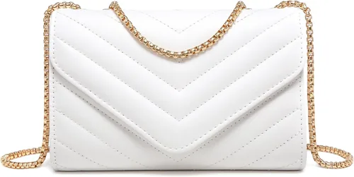 Dasein Bolsos cruzados acolchados pequeños para mujer, elegante bolso de noche de diseñador, bolsos de mano y bolsos de mano con correa de hombro de