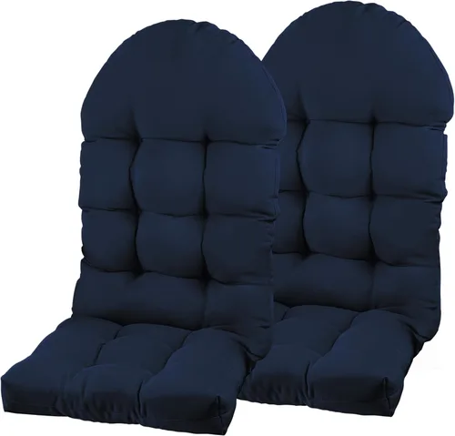 Miniatura 15 de Cojín para silla Adirondack, cojín para silla mecedora 44x19.4x4 pulgadas, cojines de respaldo alto para patio de arriba y abajo con lazos