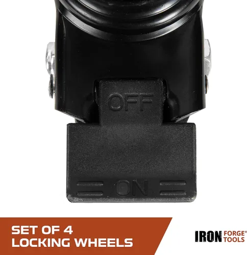 Miniatura 4 de Iron Forge Tools Ruedas giratorias de almacenamiento resistentes, juego de 4 ruedas de bloqueo de 3 pulgadas, 1360 libras, capacidad para estantes