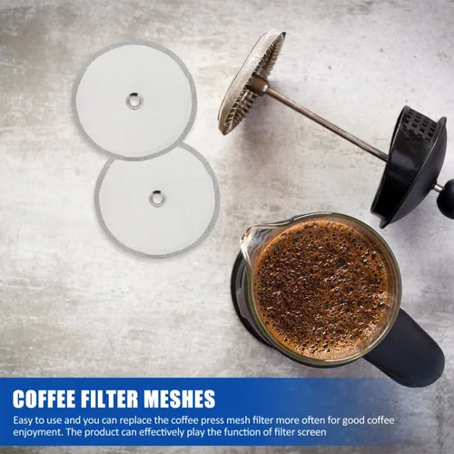 Miniatura 5 de Hemobllo 2 filtros de malla de acero inoxidable pantallas de filtro de café para fácil preparación reemplazo para teteras accesorios