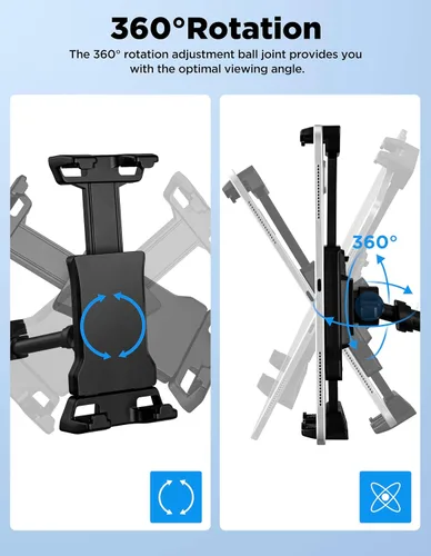Miniatura 3 de Soporte para tablet para soporte de micrófono con clip de banco de energía, soporte ajustable para iPad/iPhone para soporte de música, compatible