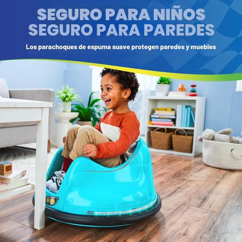 Miniatura 5 de Flybar FunPark 6V Coche de Parachoques – Juguete Eléctrico de Paseo de 360° con Luces LED, Cinturón de Seguridad, Parachoques Blandos – Coche de 6 V