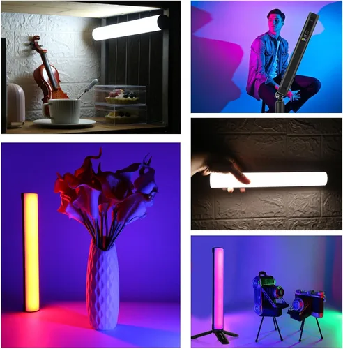 Miniatura 8 de OBEST Luz de video RGB portátil con batería de 3000 mAh, 2500-9000 K, regulable, para estudios fotográficos, TikTok, YouTube Vlogs, 11.8 in