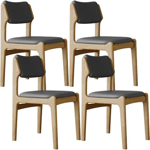 Miniatura 18 de YVYKFZD Wooden Dining Chairs Set, Leather Dining Room Chair with Back, Upholstered Kitchen Chairs, Armless Living Room Chair, for Bedroom Offices