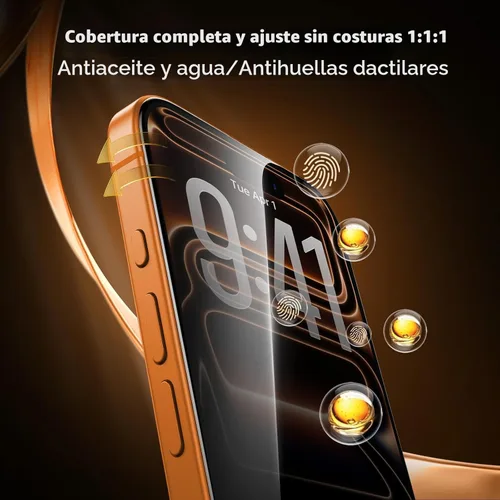 Miniatura 5 de UNBREAKcable Protector de pantalla de privacidad para iPhone 17 Pro Max, cobertura completa, vidrio templado inastillable