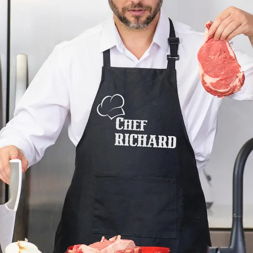 Miniatura 8 de Delantal de chef con nombre personalizado, regalos personalizados para hombres, regalos para mujeres, delantales para mujeres con bolsillos, regalos