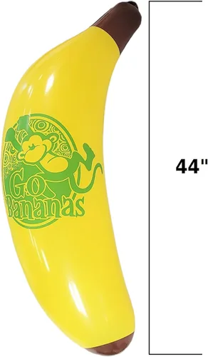 Miniatura 2 de Vinilo inflable de plátano amarillo fresco (44 pulgadas). Fruta segura para inflar. Juguete de piscina. Decoración de fiesta.
