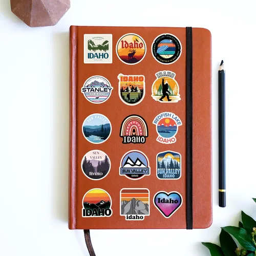 Miniatura 5 de Idaho State Stickers 60 calcomanías de viaje estéticas impermeables paquete de calcomanías de vinilo para botella de agua, laptop, taza, teléfono