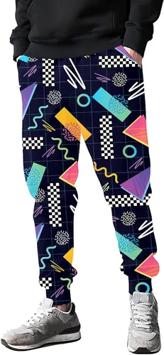 Miniatura 3 de Pantalones deportivos de moda estilo de los años 80 para hombre, pantalones deportivos divertidos para hombre, pantalones deportivos casuales