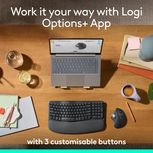 Miniatura 5 de Logitech Ergo M575S Ratón inalámbrico de Trackball, mouse ergonómico inalámbrico con Bluetooth y dongle cifrado, cómodo control de pulgar