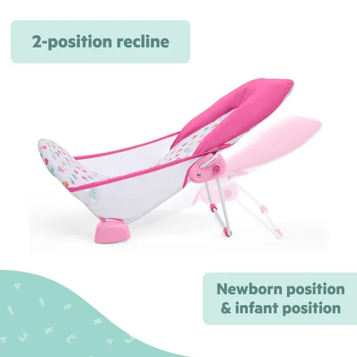 Miniatura 5 de Bright Starts Disney Baby Minnie Mouse - Asiento de baño plegable de 2 posiciones para bebé, soporte ajustable para fregadero o bañera, edades de 0
