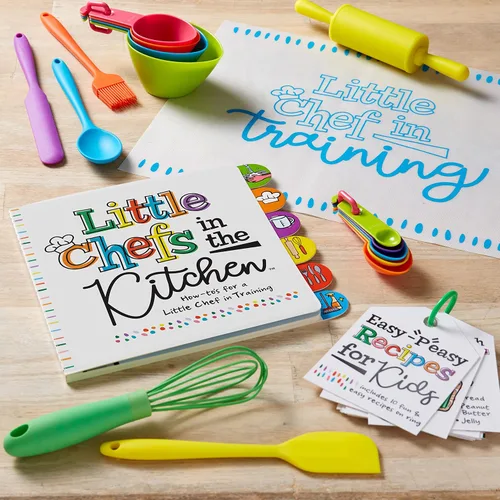 Miniatura 7 de C.R. Gibson Kids Games - Juego de actividades de cocina Little Chef para niños pequeños y preescolares, 10 unidades, anillo de tarjetas de recetas