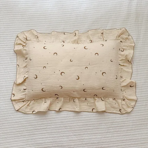 Miniatura 43 de BuLuTu Funda de almohada de algodón para niños pequeños, tamaño estándar, estampado de flores de Galsang, suave funda de almohada de viaje con borde