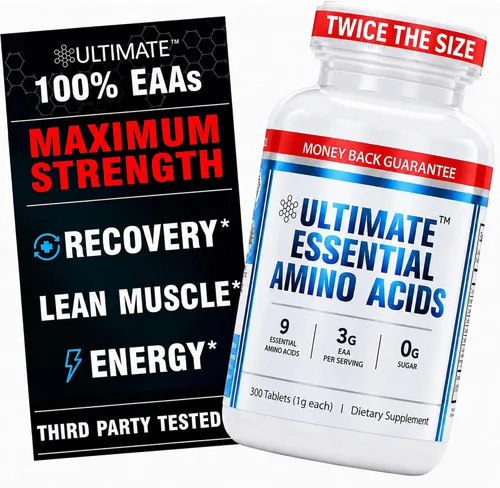 Miniatura 10 de Ultimate Suplemento de aminoácidos esenciales 100% para definición, ayuno y entrenamientos - Los 9 EAA, 40% leucina - Proporción BCAA ideal