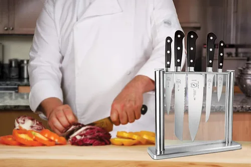 Miniatura 2 de Mercer Culinary M23500 Renaissance - Juego de bloques de cuchillos forjados de 6 piezas, bloque de vidrio templado