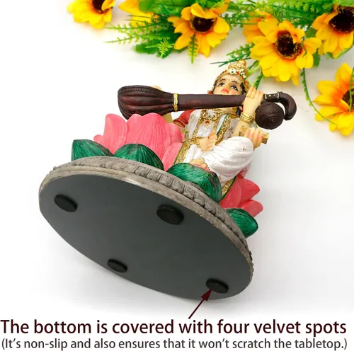Miniatura 7 de alikiki Estatua de la diosa hindú Saraswati – Escultura de Saraswati de 8.6 pulgadas de alto, artículo de Murti para hombre indio, mujer, amigos